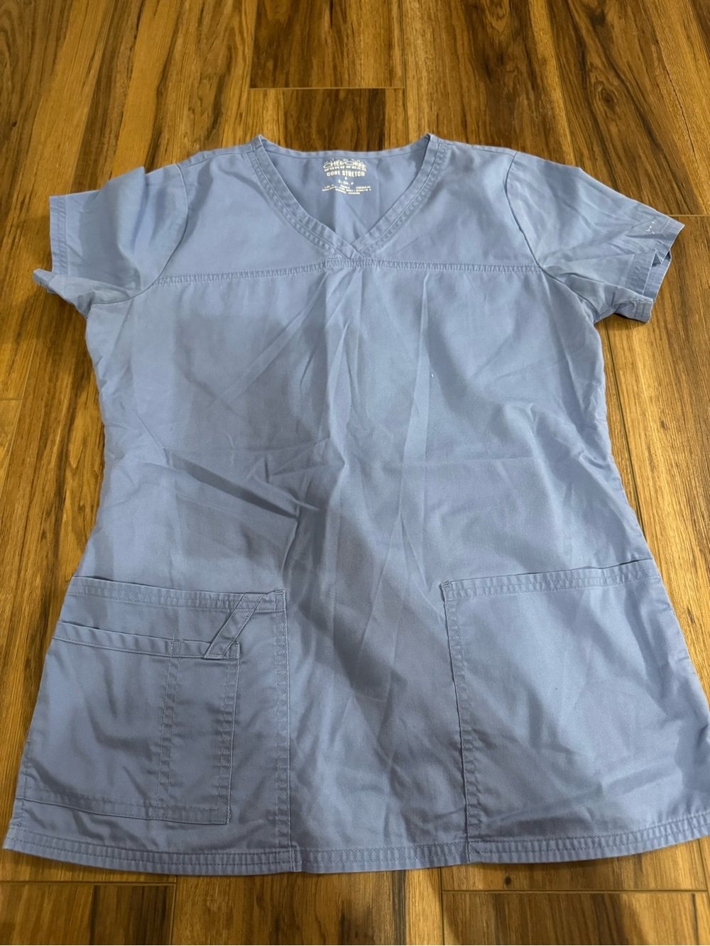 Cherokee Light Blue V-Neck Scrub Top